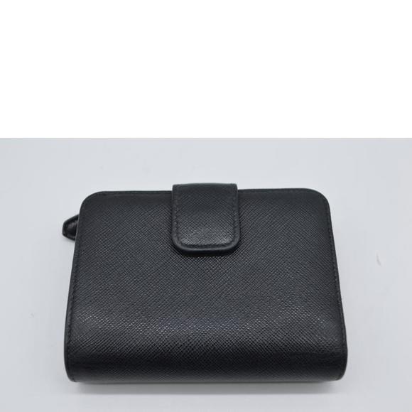 Prada Bag Saffiano Nero Leather Metal Wallet - Picture 1 of 5